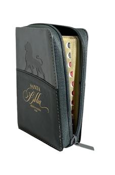 Biblia RVR 1960 Compacta Expresión Negro Gris Símil Piel