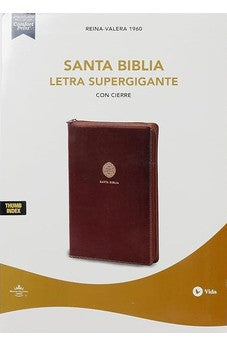 Image of Biblia RVR 1960 Letra Súper Gigante 17 Puntos Café con Cierre y Índice