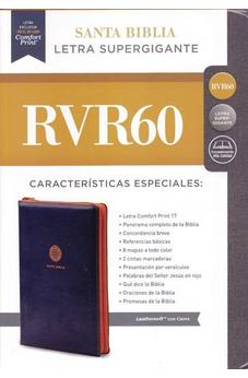 Biblia RVR 1960 Letra Súper Gigante Piel con Cierre Azul