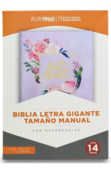 Biblia RVR 1960 Letra Gigante Símil Piel Violeta con Índice con Cierre