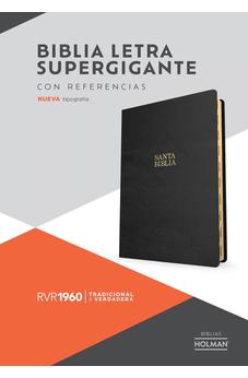 Biblia RVR 1960 Súper Gigante Negro Símil Piel con Índice *IRREGULAR*