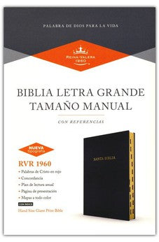 Image of Biblia RVR 1960 Tamaño Manual Símil Piel Negra con Índice