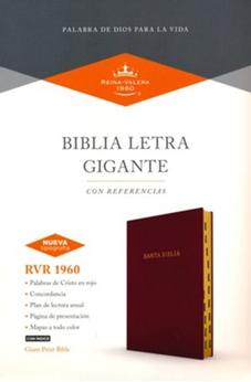 Biblia RVR 1960 Letra Gigante Borgoña Símil Piel con Índice