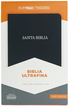 Image of Biblia RVR 1960 Ultrafina Negro Piel Fabricada con Índice