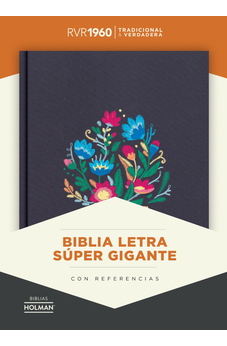 Biblia RVR 1960 Letra Súper Gigante Bordado Sobre Tela con Índice
