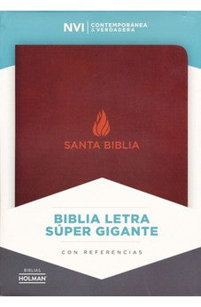 Image of Biblia NVI Letra Súper Gigante Piel Marron con Índice