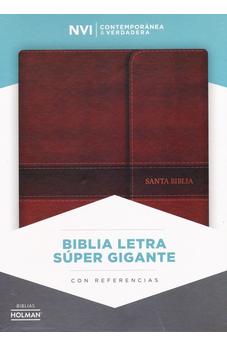 Biblia NVI Letra Súper Gigante Marrón con Solapa Imán Índice y Cierre
