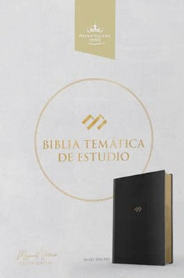 Image of Biblia RVR 1960 de Estudio Temática Miguel Nuñez Símil Piel Negro