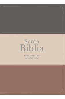 Image of Biblia RVR 1960 Compacta Letra Grande 11 puntos Símil Piel Gris Beige Marrón