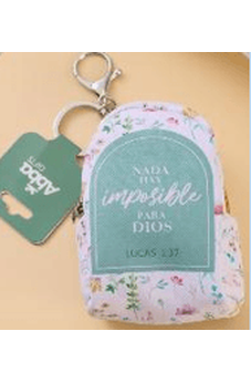 Llavero Mochila Monedero Nada Es Imposible para Dios