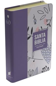 Biblia RVR 1960 Letra Grande Tamaño Manual Símil Piel Lila