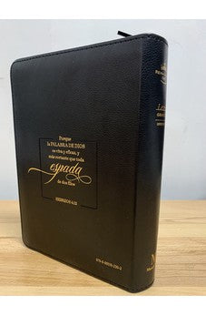 Image of Biblia RVR 1960 Letra Grande Tamaño Manual Espada Negro Gris Símil Piel