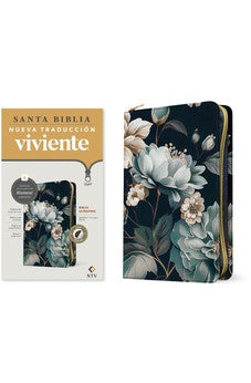 Biblia NTV Ultrafina con Filament Floral Símil Piel con Índice con Cierre