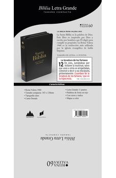 Image of Biblia RVR 1960 Compacta Letra Grande 11 puntos Símil Piel Piel Negro con Cierre y Índice