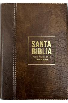 Image of Biblia RVR 1960 Compacta Letra Grande 11 puntos Símil Piel Piel Marrón con Cierre y Índice