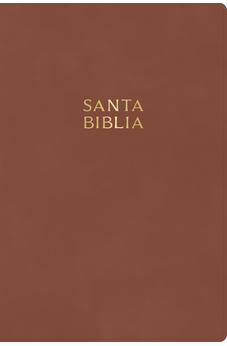 Biblia RVR 1960 Letra Gigante Café Madera Símil Piel con Índice