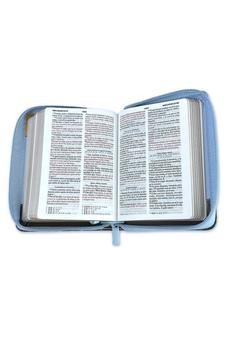 Image of Biblia RVR 1960 Bolsillo Café Azul Símil Piel con Cierre