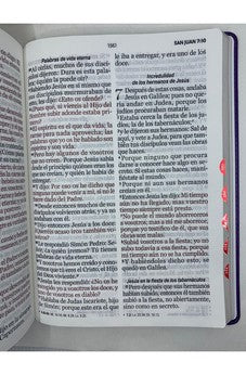 Image of Biblia RVR 1960 Letra Súper Gigante Lila Símil Piel con Índice