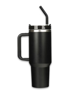 Be Strong in the Lord Black 40 Oz Tumbler with Straw - Ephesians 6:10