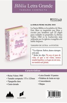 Image of Biblia RVR 1960 Compacta Símil Piel Juvenil Mariposa Palo Rosa