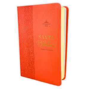 Biblia RVR 1960 Tamaño Manual Letra Grande 12 pt SÍmil Piel Lila Morado con Cierre Bitono