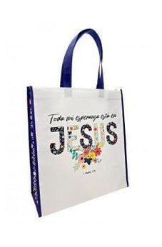 Bolsa Tote Bag Grande A Todo Color Toda Mi Esperanza Está en Jesús