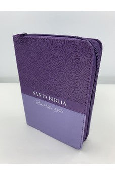 Biblia RVR 1960 Compacta Duotono Lila Símil Piel con Índice y Cierre