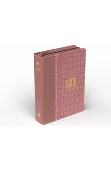 Image of Biblia RVR 1960 Compacta Letra Grande 11 puntos Símil Piel Piel Rosa Oscuro con Cierre y Índice