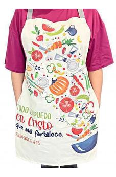 Delantal/mandil de algodón. Todo lo puedo