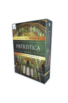 Biblia RVR 1977 de Estudio Patrística Marrón Símil Piel con Índice