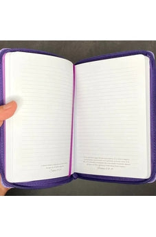 Image of Libreta Imitación Piel Purpura con Cierre Amor de Dios