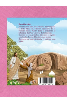 Biblia RVR 2020 para Niñas Rosada Vinilo con Cierre