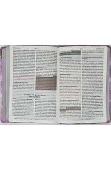 Biblia RVR 1960 de Promesas Letra Gigante Lila Hojas Simil Piel