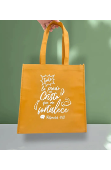 Image of Bolsa Tote Bag Naranja Todo Lo Puedo