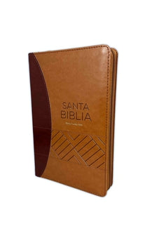 Biblia RVR 1960 Letra Grande Tamaño Manual Símil Piel Café Café Rectángulos con Índice con Cierre