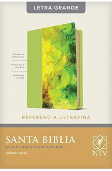 Biblia NTV de Referencia Ultrafina Letra Grande Sentipiel Verde Índice