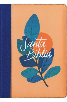 Biblia RVR 1960 Referencias Letra Grande Ultrafina Azul Naranja Hoja con Cierre