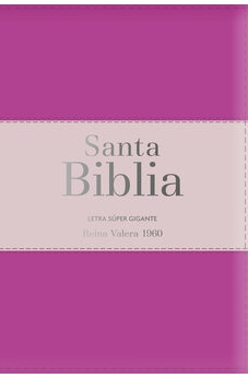 Image of Biblia RVR 1960 Letra Súper Gigante Tricolor Fucsia Palo Rosa Fucsia con Cierre con Índice