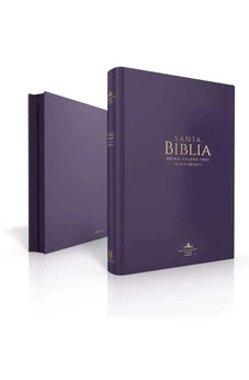 Biblia RVR 1960 Letra Grande Tamaño Manual Símil Piel Morado con Cierre