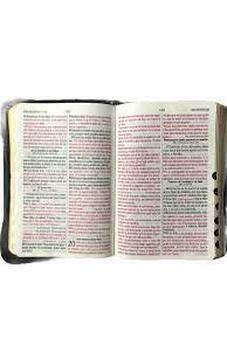 Biblia RVR 1960 Letra Grande Palabras de Jesús en Rojo con Concordancia Rvr055Clgpjrztia Tapa Símil Piel Acolchada Negro Cierre Canto Dorado Índice