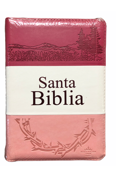 Biblia RVR 1960 Letra Grande Palabras de Jesús en Rojo con Concordancia Rvr056Clgpjrtiz Tapa Imitación Cuero Triotone Rosa Canto Plateado Cierre Índice