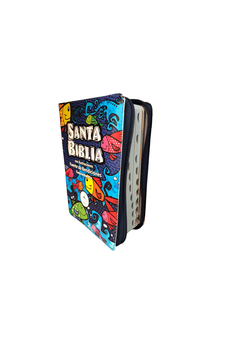 Image of Biblia RVR 1960 Símil Piel Colores con Cierre con Índice