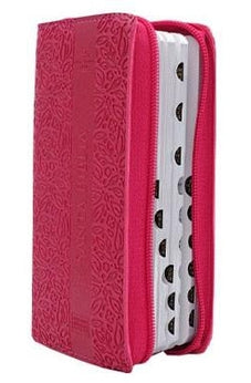 Biblia RVR 1960 Agenda con Concordancia Tapa Pink Canto Plateado Índice Cierre