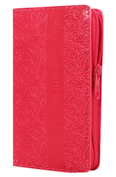 Biblia RVR 1960 Agenda con Concordancia Tapa Pink Canto Plateado Índice Cierre