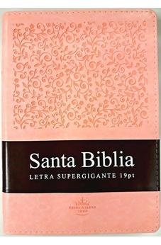 Biblia RVR 1960 Letra Súper Gigante 19 Puntos Piel Rosa Duotone con Índice