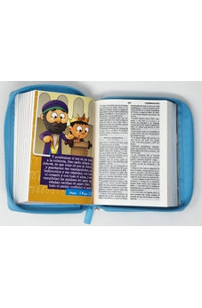 Image of Biblia RVR 1960 para Niños Mi Gran Viaje Azul Símil Piel con Cierre