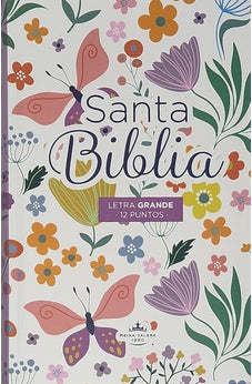 Image of Biblia RVR 1960 Letra Grande Tamaño Manual Tapa Flex Lavanda Mariposa
