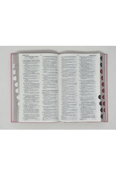 Image of Biblia RVR 1960 Letra Grande Tamaño Manual Tapa Flex Rosada Flores con Índice