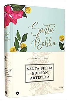 Image of Biblia RVR 1960 Artistica Tapa Dura Tela Floral Canto con Diseno Letra Roja