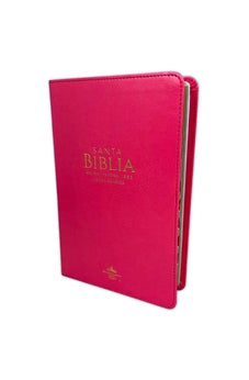 Biblia RVR 1960 Letra Grande Tamaño Manual Símil Piel Fucsia con Índice